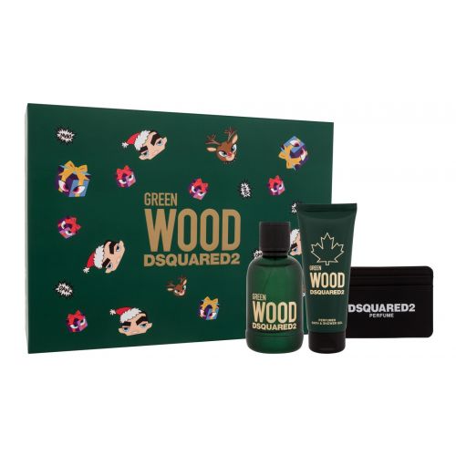 Dsquared2 Green Wood Set (Edt 100Ml+Shower Gel 100Ml+Card Holder)